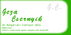 geza csernyik business card