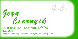 geza csernyik business card